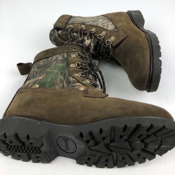 Browning Kids Brown Camouflage Boots Browning Boys Leather/Canvas Camouflage Hunting Boots  main image 3